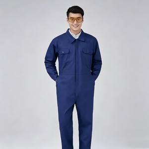 Overol <span class=keywords><strong>de</strong></span> <span class=keywords><strong>Trabajo</strong></span> Azul Marino Personalizado con Logotipo OEM Bordado, Uniforme <span class=keywords><strong>de</strong></span> <span class=keywords><strong>Trabajo</strong></span> Industrial <span class=keywords><strong>de</strong></span> Manga Larga para Servicio Automotriz/Trabajadores Industriales - Product Image 1