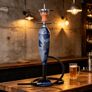 Chicha Camouflage 60CM avec accessoires, Ensemble de luxe pour fumer, Vente directe usine, Bleu Jaune Blanc, Chicha Russe - Product Image 2