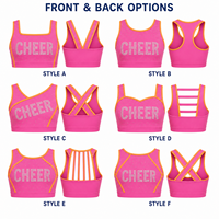 Ensemble d'entraînement de cheerleading personnalisé rose vif, collection complète, extensible dans les 4 sens, respirant, avec strass sécurisés