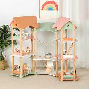 บ้านตุ๊กตาไม้สุดโรแมนติก สามชั้น สไตล์วิลล่าเจ้าหญิง พร้อมชุดเฟอร์นิเจอร์ สำหรับเด็กอายุ 5-7 ปี - Product Image 1