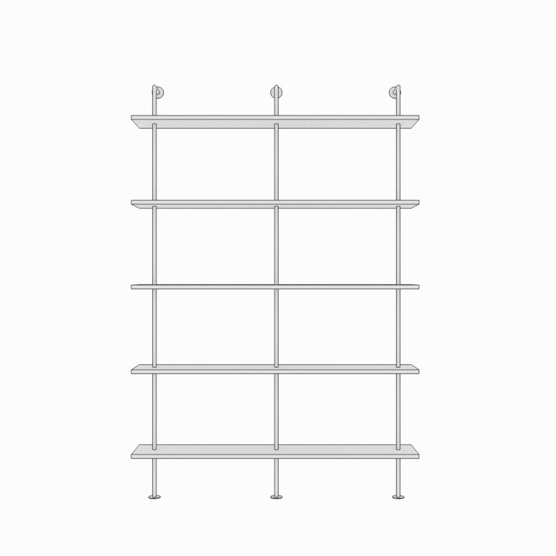Tablero de una sola capa negro Largo 100 profundo 25 alto 230cm