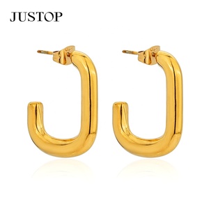 Pendientes de moda en tendencia, OEM/OEM, impermeables, de acero inoxidable, chapados en oro, hipoalergénicos, proveedor de joyería de moda, antideslustre. - Product Image 1