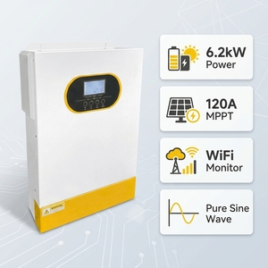 Vente en gros Onduleur solaire hybride à onde sinusoïdale pure 6,2 kW 48V 230V 120A MPPT pour système <span class=keywords><strong>de</strong></span> stockage d'énergie résidentiel (ESS) - Product Image 3