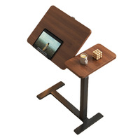 Table de chevet avec plateau relevable pneumatique, hauteur réglable, inclinable, petite table d'appoint pour canapé, pour la maison et le bureau