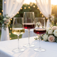 Verres à vin en cristal transparents personnalisés avec logo, gobelets vintage à long pied, verrerie pour mariage, événement, bar