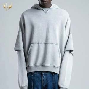 เสื้อฮู้ดวินเทจขายส่งสำหรับฤดูหนาว ผ้าฝ้าย 100% 480 กรัม ตะเข็บดิบ ไม่มีเชือกผูก ทรงโอเวอร์ไซส์ พิมพ์ลาย ตัดสั้น - Product Image 3