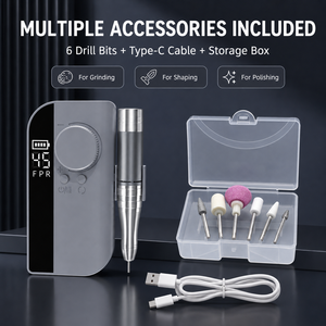 Portable Cordless <b>Nail</b> Drill 0-45000 Rpm Brushless Motor Manicure Pedicure Electric <b>Nail</b> Grinder for Salon and Home Use - Product Image 6