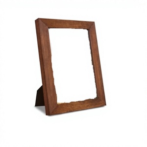 <b>Rustic</b> Brown Wooden Photo Frame With Real Glass For <b>Desk</b> Standing Wall Hanging Home Office Decor Display - Product Image 1