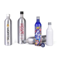 Vide recyclé 175ml 187ml 250ml 350ml 400ml 500ml 600ml 750ml en aluminium de boisson de vin de bouteille avec bouchons en aluminium