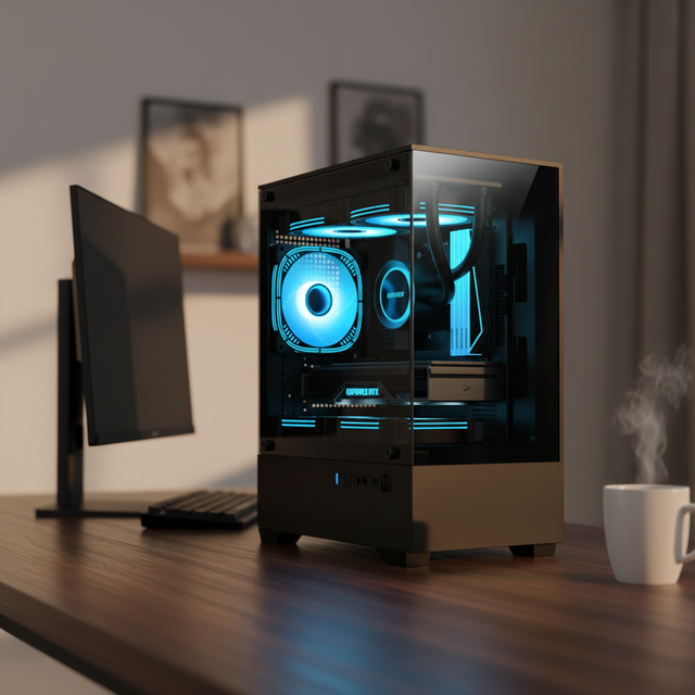 High Quality ATX Chassis Desktop Black Tempered Glass PC Gaming Computer Case Full Towers CPU Casing Computer Cabinet
