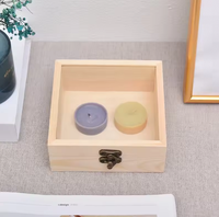 Boîte cadeau en bois faite à la main pour parfum, vin, bougie, gâteau avec couvercle transparent, gaufrage/estampage en pin, pelliculage mat, logo personnalisable