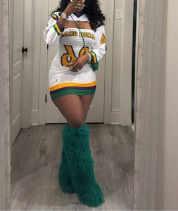 Mini Abito da Donna con Stampa a Caldo, Vestito Corto alla Moda a Maniche Lunghe per Ragazze, <span class=keywords><strong>Abbigliamento</strong></span> Femminile per Autunno e Primavera - Product Image 3