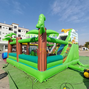 Parc de jeux gonflables Tiger Jump, château gonflable avec toboggan, structure de jeu gonflable jungle - Product Image 2