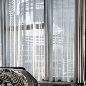 Tốt treo lên Voile rắn bán Màn cửa sổ tuyệt rèm cửa mỏng trang trí nhà gạc cho cửa sổ nhà - Product Image 2
