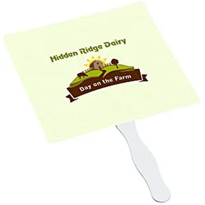 Top Quality Square Full Color Hand Fan with Plastic Handle