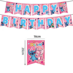 Set de Globos de Látex y Adornos para Pastel con Diseño de Personajes de Dibujos Animados, Stitch y <span class=keywords><strong>Lilo</strong></span>, Color Rosa, para Decoración de Fiestas de Cumpleaños - Product Image 3