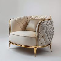 Bester Preis Modernes Hotel Outdoor Villa Apartment Esszimmer Lobby Wartezimmer Braunes Stoffsofa Einzelsitz Großes Gemütliches Freizeit-Akzentsofa
