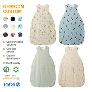 Saco de Dormir para Bebé de Algodón Orgánico, Sin Mangas, Saco de Dormir Térmico Sostenible, Saco de Dormir con Cierre para Bebé, Ropa Personalizada para Recién Nacidos - Product Image 1