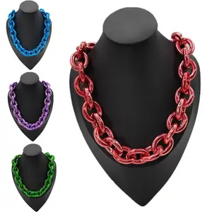 Custom design Big Chain Do It Yourself For Party accessories Acrylic UV plating Necklace Color American many inches