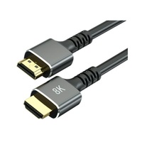 Câble HD 8K 60Hz/4K 120Hz plaqué or 2.1 avec gaine en nylon pour moniteur - Options de longueur 1M/1.5M/2M