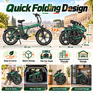 Bicicleta eléctrica plegable QMWHEEL F8 Pro Italy Stock de 20 pulgadas, 250W, 48V, 35Ah, largo alcance, venta al por mayor. - Product Image 6