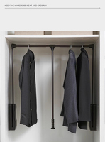 Porte-vêtements hydraulique réglable pour armoire, fermeture douce, robuste pour vêtements
