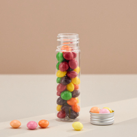 Tube en plastique transparent PET sans BPA 60ml-Gamme 125ml avec couvercle argenté pour emballage de bonbons et de sodas-par le fabricant