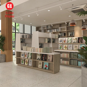 Moderno y Duradero Mueble de Exhibición de Libros de Madera con Iluminación LED, Diseño de Interiores para Librerías, Elegante Estantería de Pared para Libros - Product Image 1