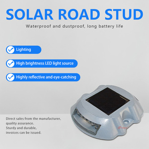 Luz de Advertencia Intermitente LED con Forma de <span class=keywords><strong>Herradura</strong></span>, Alimentada por Energía Solar |   Tachuela de Aluminio para Carretera de 106*95 mm - Product Image 1