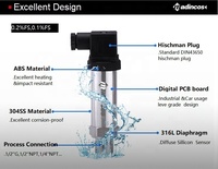 Transmitter Sensor Tekanan Absolut Akurasi Tinggi MPT910: 0.2%FS dengan Output 0-10VDC/4-20mA untuk Cairan, Gas, Uap, Minyak