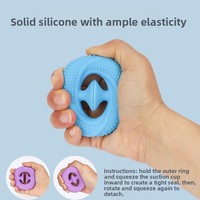 Nouveau Balle de massage anti-stress de haute qualité pour exercices des doigts, en silicone avec ventouse, vente en gros, couleur rouge, anneau de décompression