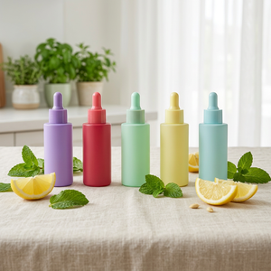 Botellas de Vidrio con Gotero en Color Pastel Macaron con Logotipo Personalizado al por Mayor, Frascos de Suero Brillantes de Color para Esencia Facial y Aceite Esencial - Product Image 4