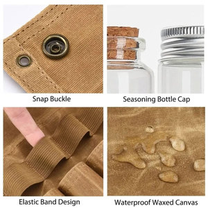 Kit d'épices pour le camping en plein air Sac de rangement en toile cirée imperméable Bouteille à épices Logo personnalisé <span class=keywords><strong>Porte</strong></span>-bouteille - Product Image 5