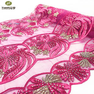 Tissu à coudre coloré de haute qualité 30cm <span class=keywords><strong>DMC</strong></span> strass Organza ensemble broderie dentelle garniture pour robe - Product Image 6