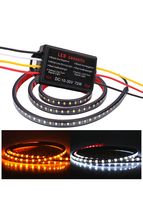 2PC 62inch LED Strip Light Kits pour Voitures Camions Blanc/Ambre Signaux de Courtoisie Bande Fusible 12V Marqueur Latéral Nouveau