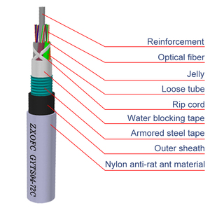 Ngoài trời 24-Core sợi cáp quang với 8 Strand Conductor gyts04 Nylon áo khoác ngoài Ant-rodent Armor 1km giá - Product Image 4