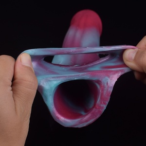 Funda de silicona suave con nudo para pene FRRK Fantasy Horse, extensor y agrandador de pene, jaula para pene multicolor, juguetes sexuales para hombres - Product Image 1