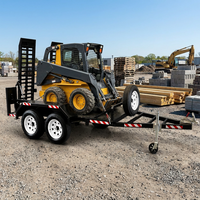 Remorque à essieu simple ou tandem pour mini-excavatrice, chargeuse compacte, transport de matériel, rampes de chargement, capacité de charge 1,5T 3T