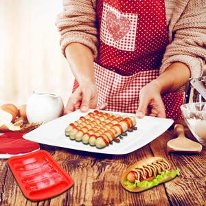 राजवार रसोई घर का बना सॉसेज हैम मोल्ड गैर छड़ी 6 गुहा सिलिकॉन मिनी गर्म कुत्ते बन - Product Image 4