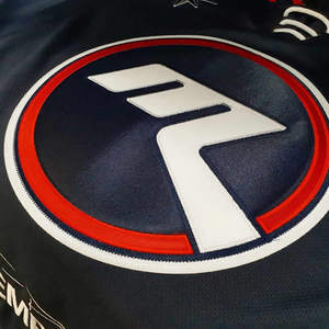 Tissu sergé adhésif bleu marine pour vêtements de sport points de broderie <span class=keywords><strong>maillot</strong></span> uniforme de sport vêtements de hockey - Product Image 3