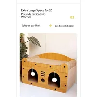 Griffoir pour chat double couche, résistant à l'usure et anti-déchirures, multifonctionnel, avec canapé intégré et maison pour chat en carton ondulé