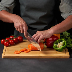 Planche à découper carrée en bambou, antibactérienne, multifonctionnelle, pour la cuisine - Product Image 1