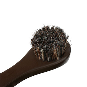 Yinste Horsehair <b>Shoe</b> <b>Brush</b> Solid Wood Handle Soft Bristles For Leather <b>Shoe</b> Cleaning - Product Image 5