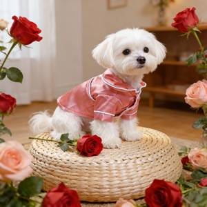 Pijamas para Mascotas, Color Rosa Satinado, Cómodos para Todas las Estaciones, Ropa para Perros y Gatos Pequeños y Medianos - Product Image 2