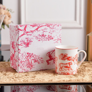 Nouvelle Tasse en Céramique de Porcelaine Fine Série Jungle Tiger avec Boîte Cadeau et Logo Personnalisé, Écologique, Capacité 200-300ml, Idéale pour Cadeaux d'Affaires - Product Image 2