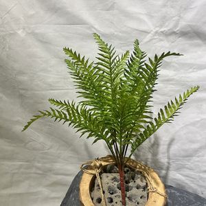 EG-J227 tinggi 48cm 13 garpu daun lateks dekorasi toko kopi dekorasi dalam ruangan luar ruangan daun Persia buatan - Product Image 5