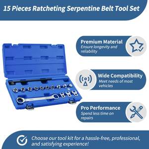 Juego de Llaves Ajustables de 15 Piezas, Métricas, de Acero al Cromo Vanadio, con Mordazas Lisas, Herramientas para Reparación de Automóviles - Product Image 5