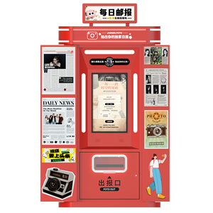 Photomaton <span class=keywords><strong>en</strong></span> métal de style journal incurvé compatible avec les appareils <span class=keywords><strong>photo</strong></span> reflex numériques/appareils <span class=keywords><strong>photo</strong></span>, avec écran tactile de 27 pouces pour les centres commerciaux, la vente au détail et les événements de marque - Product Image 3