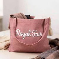 Sac fourre-tout en velours côtelé Royal Fair avec logo personnalisé, grande capacité, écologique, avec fermeture éclair, pour les voyages