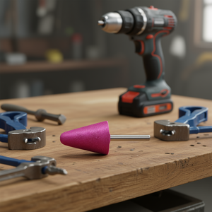 Fresa Abrasiva Fervi Mole Vitreous Rosa de 10 mm para Pulir Metal y Madera - Product Image 3